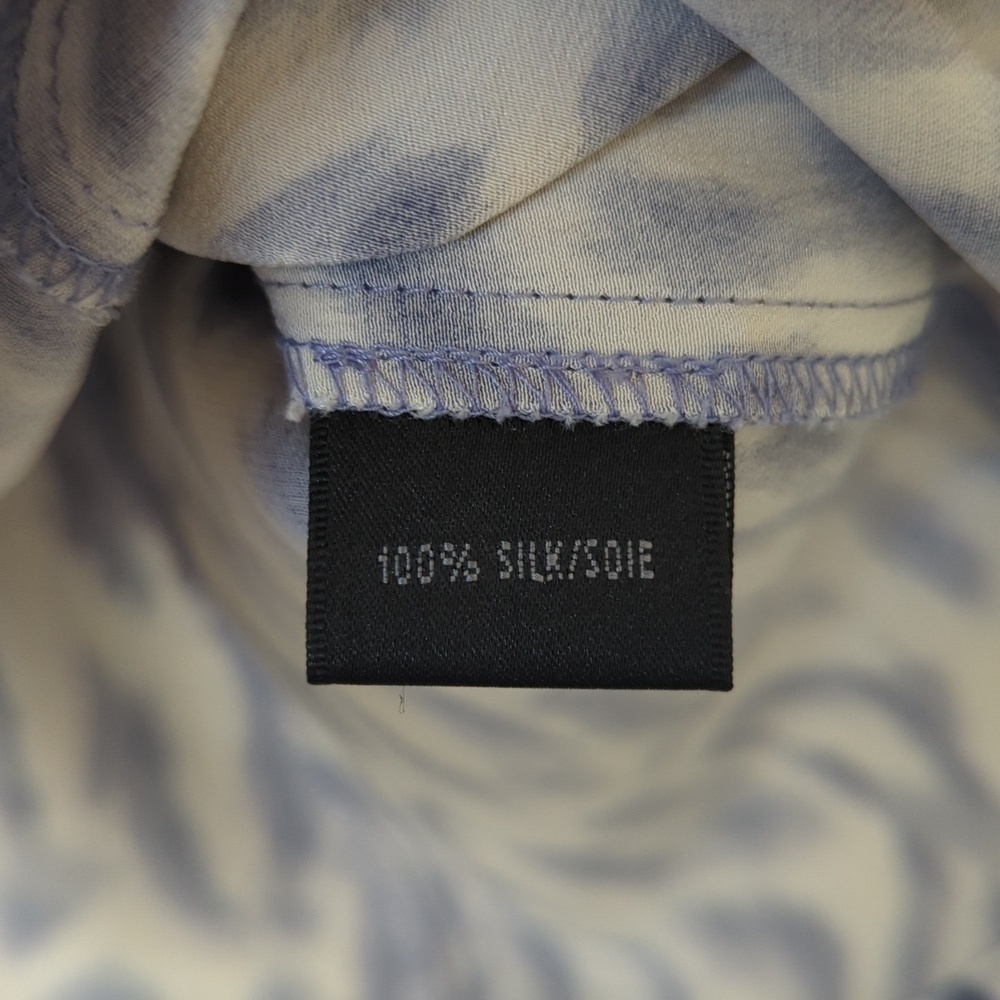 Lafayette 148 Leopard Printed Silk Long Sleeve Button Down Blouse Purple Grey 6 - Picture 5 of 11